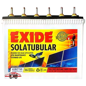 EXIDE SOLAR BLITZ   6SBZ150  SHORT TUBULAR